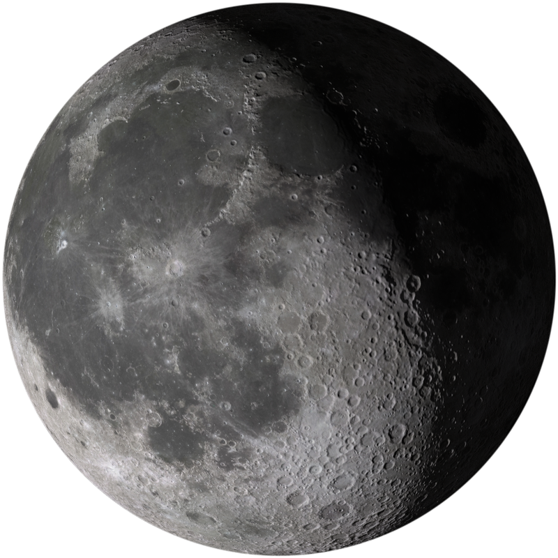The Moon in waning gibbous phase, rendered with realistic craters and lighting